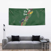 Kia Ora New Zealand Floral Tapestry Sage Green - Polynesian Pride