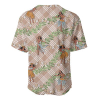 Beige Palaka Hula Girls Seamless Hawaii Aloha Baseball Jersey LT7 - Polynesian Pride