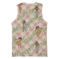 Beige Palaka Hula Girls Seamless Hawaii Aloha Basketball Jersey - Polynesian Pride