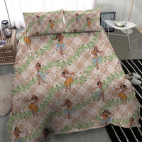 Beige Palaka Hula Girls Seamless Hawaii Aloha Bedding Set LT7 - Polynesian Pride