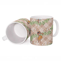 Beige Palaka Hula Girls Seamless Hawaii Aloha Ceramic Mug - Polynesian Pride