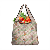 Beige Palaka Hula Girls Seamless Hawaii Aloha Grocery Bag - Polynesian Pride