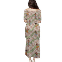 Beige Palaka Hula Girls Seamless Hawaii Aloha Puletasi LT7 - Polynesian Pride