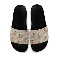 Beige Palaka Hula Girls Seamless Hawaii Aloha Slide Sandals - Polynesian Pride