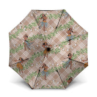 Beige Palaka Hula Girls Seamless Hawaii Aloha Umbrella - Polynesian Pride