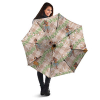 Beige Palaka Hula Girls Seamless Hawaii Aloha Umbrella - Polynesian Pride