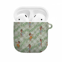 Mint Palaka Hula Girls Seamless Hawaii Aloha AirPods Case LT7 Mint - Polynesian Pride