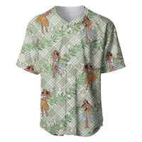Mint Palaka Hula Girls Seamless Hawaii Aloha Baseball Jersey LT7 Mint - Polynesian Pride