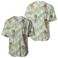 Mint Palaka Hula Girls Seamless Hawaii Aloha Baseball Jersey LT7 - Polynesian Pride