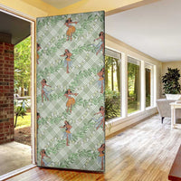 Mint Palaka Hula Girls Seamless Hawaii Aloha Door Cover - Polynesian Pride