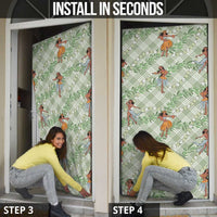 Mint Palaka Hula Girls Seamless Hawaii Aloha Door Cover - Polynesian Pride