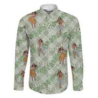 Mint Palaka Hula Girls Seamless Hawaii Aloha Family Matching Puletasi and Hawaiian Shirt - Polynesian Pride