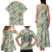 Mint Palaka Hula Girls Seamless Hawaii Aloha Family Matching Tank Maxi Dress and Hawaiian Shirt - Polynesian Pride