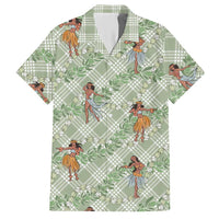 Mint Palaka Hula Girls Seamless Hawaii Aloha Hawaiian Shirt LT7 Mint - Polynesian Pride