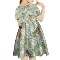 Mint Palaka Hula Girls Seamless Hawaii Aloha Kid Short Sleeve Dress LT7 - Polynesian Pride