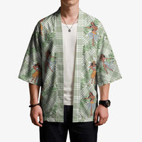 Mint Palaka Hula Girls Seamless Hawaii Aloha Kimono - Polynesian Pride