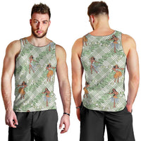 Mint Palaka Hula Girls Seamless Hawaii Aloha Men Tank Top - Polynesian Pride