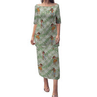 Mint Palaka Hula Girls Seamless Hawaii Aloha Puletasi LT7 Long Dress Mint - Polynesian Pride