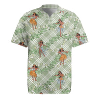Mint Palaka Hula Girls Seamless Hawaii Aloha Rugby Jersey LT7 Mint - Polynesian Pride