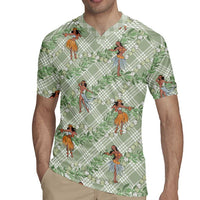 Mint Palaka Hula Girls Seamless Hawaii Aloha Rugby Jersey LT7 - Polynesian Pride