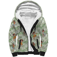 Mint Palaka Hula Girls Seamless Hawaii Aloha Sherpa Hoodie LT7 Unisex Mint - Polynesian Pride