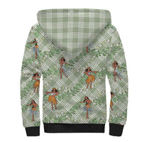 Mint Palaka Hula Girls Seamless Hawaii Aloha Sherpa Hoodie LT7 - Polynesian Pride