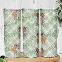 Mint Palaka Hula Girls Seamless Hawaii Aloha Skinny Tumbler - Polynesian Pride