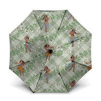 Mint Palaka Hula Girls Seamless Hawaii Aloha Umbrella LT7 One Size Folded 11.42 inch Opened Diameter 37.4 inch Mint - Polynesian Pride