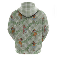 Mint Palaka Hula Girls Seamless Hawaii Aloha Zip Hoodie - Polynesian Pride