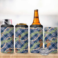 Navy Blue Palaka Hula Girls Seamless Hawaii Aloha 4 in 1 Can Cooler Tumbler - Polynesian Pride