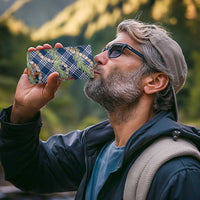 Navy Blue Palaka Hula Girls Seamless Hawaii Aloha 4 in 1 Can Cooler Tumbler - Polynesian Pride