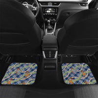 Navy Blue Palaka Hula Girls Seamless Hawaii Aloha Car Mats - Polynesian Pride