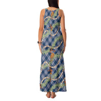 Navy Blue Palaka Hula Girls Seamless Hawaii Aloha Family Matching Tank Maxi Dress and Hawaiian Shirt LT7 - Polynesian Pride