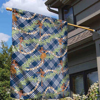 Navy Blue Palaka Hula Girls Seamless Hawaii Aloha Garden Flag - Polynesian Pride