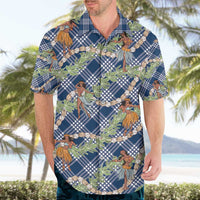 Navy Blue Palaka Hula Girls Seamless Hawaii Aloha Hawaiian Shirt LT7 - Polynesian Pride