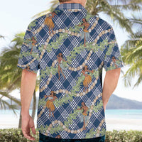 Navy Blue Palaka Hula Girls Seamless Hawaii Aloha Hawaiian Shirt LT7 - Polynesian Pride