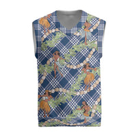 Navy Blue Palaka Hula Girls Seamless Hawaii Aloha Christmas Knitted V-Neck Vest - Polynesian Pride