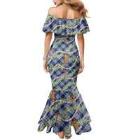 Navy Blue Palaka Hula Girls Seamless Hawaii Aloha Mermaid Dress LT7 - Polynesian Pride