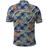 Navy Blue Palaka Hula Girls Seamless Hawaii Aloha Polo Shirt LT7 - Polynesian Pride