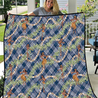 Navy Blue Palaka Hula Girls Seamless Hawaii Aloha Quilt - Polynesian Pride