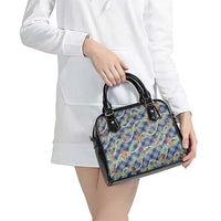 Navy Blue Palaka Hula Girls Seamless Hawaii Aloha Shoulder Handbag LT7 - Polynesian Pride