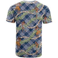 Navy Blue Palaka Hula Girls Seamless Hawaii Aloha T Shirt - Polynesian Pride