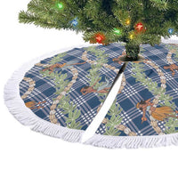 Navy Blue Palaka Hula Girls Seamless Hawaii Aloha Tree Skirt - Polynesian Pride