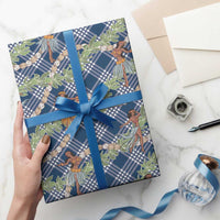 Navy Blue Palaka Hula Girls Seamless Hawaii Aloha Wrapping Paper LT7 - Polynesian Pride