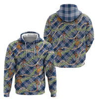 Navy Blue Palaka Hula Girls Seamless Hawaii Aloha Zip Hoodie LT7 - Polynesian Pride