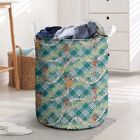 Teal Palaka Hula Girls Seamless Hawaii Aloha Laundry Basket - Polynesian Pride