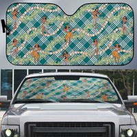 Teal Palaka Hula Girls Seamless Hawaii Aloha Auto Sun Shade - Polynesian Pride
