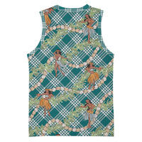 Teal Palaka Hula Girls Seamless Hawaii Aloha Basketball Jersey - Polynesian Pride