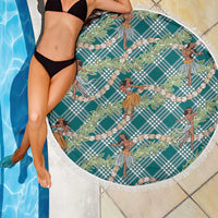 Teal Palaka Hula Girls Seamless Hawaii Aloha Beach Blanket - Polynesian Pride