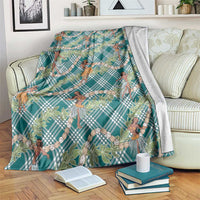 Teal Palaka Hula Girls Seamless Hawaii Aloha Blanket - Polynesian Pride